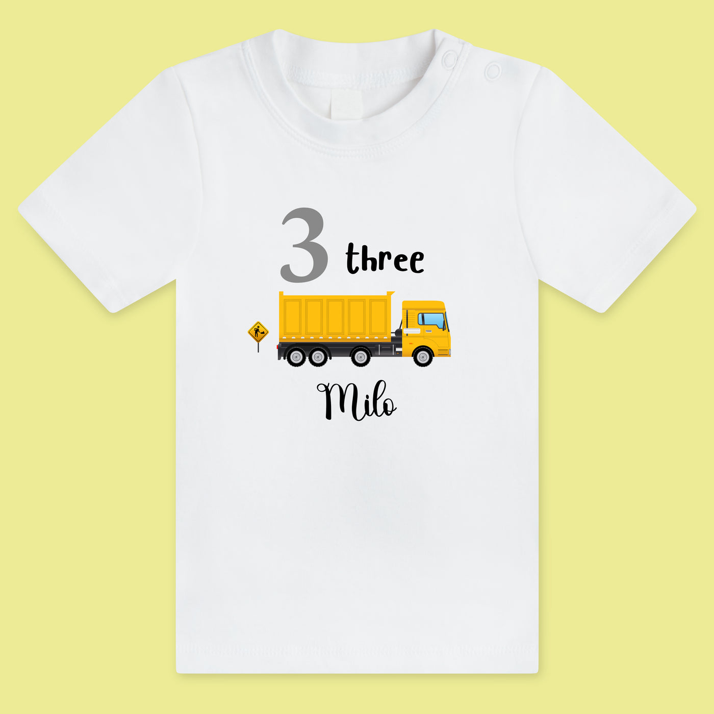 KID'S BIRTHDAY DIGIT T-SHIRT WITH VEHICLE STYLE 3