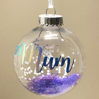CHRISTMAS BAUBLES WITH NAME PRINT