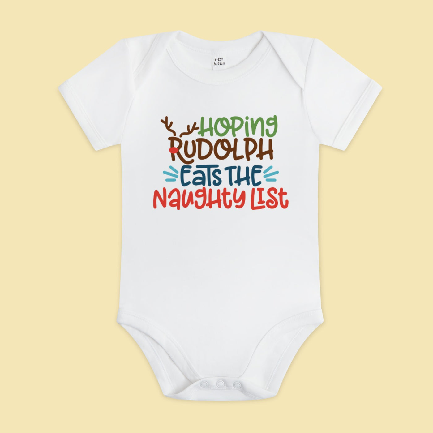 Hoping Rudolph Eats The Naughty List Christmas Baby Bodysuit