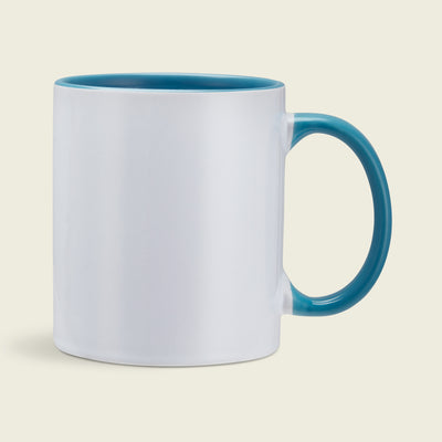 Light Blue Coloured Inner Handle Mug