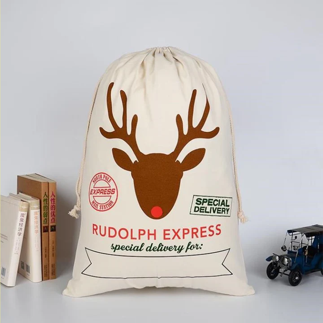 REINDEER RUDOLPH EXPRESS CHRISTMAS GIFT SACK