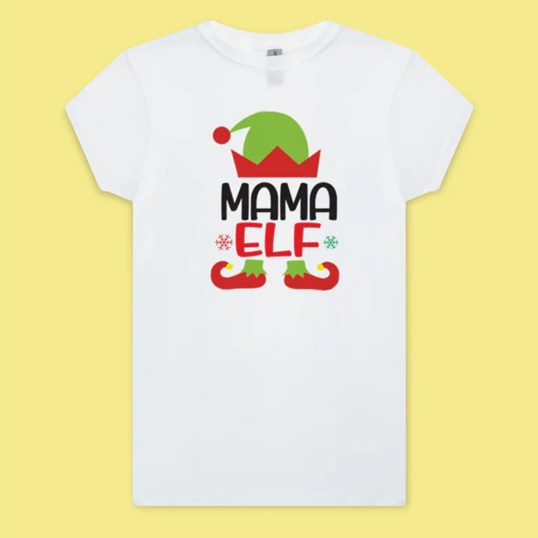 UNISEX CHRISTMAS T-SHIRT - PAPA / MAMA ELF