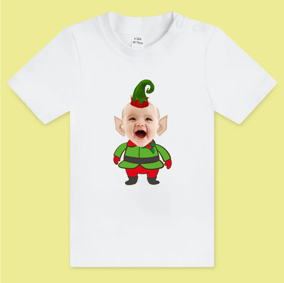 BABY CHRISTMAS ELF IMAGE T-SHIRT