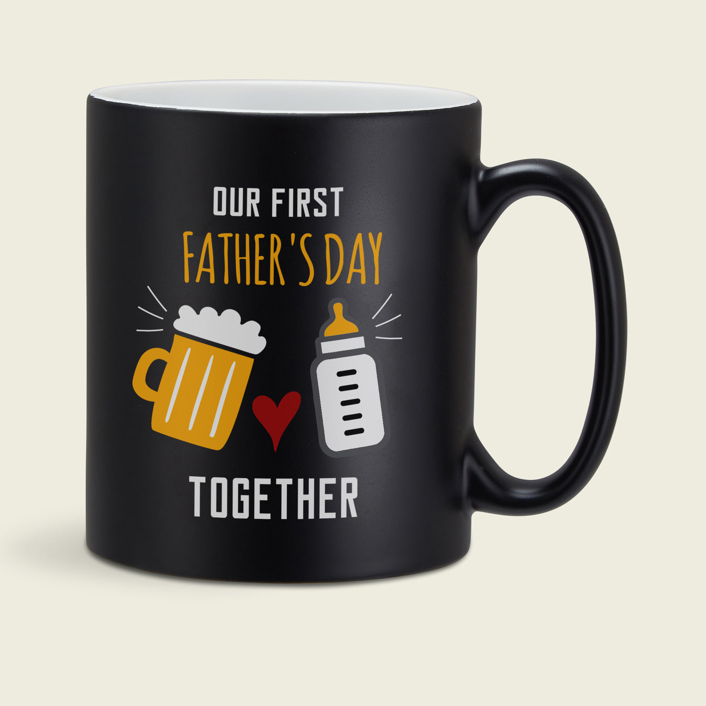 1st Father's Day Beer & Bottle Black Mug