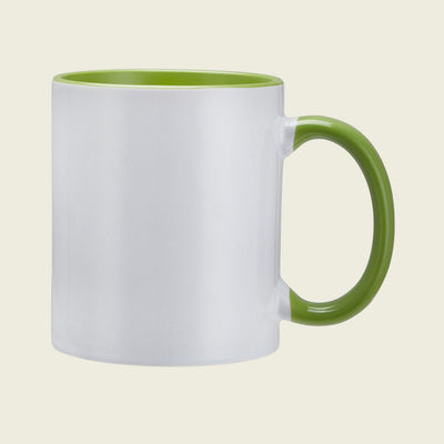 Green Coloured Inner Handle Mug