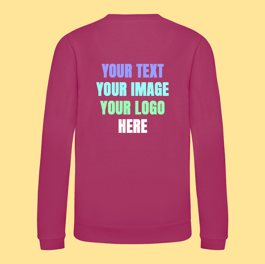 CUSTOM KIDS COLOURED SWEATSHIRT - ADD IMAGE OR TEXT