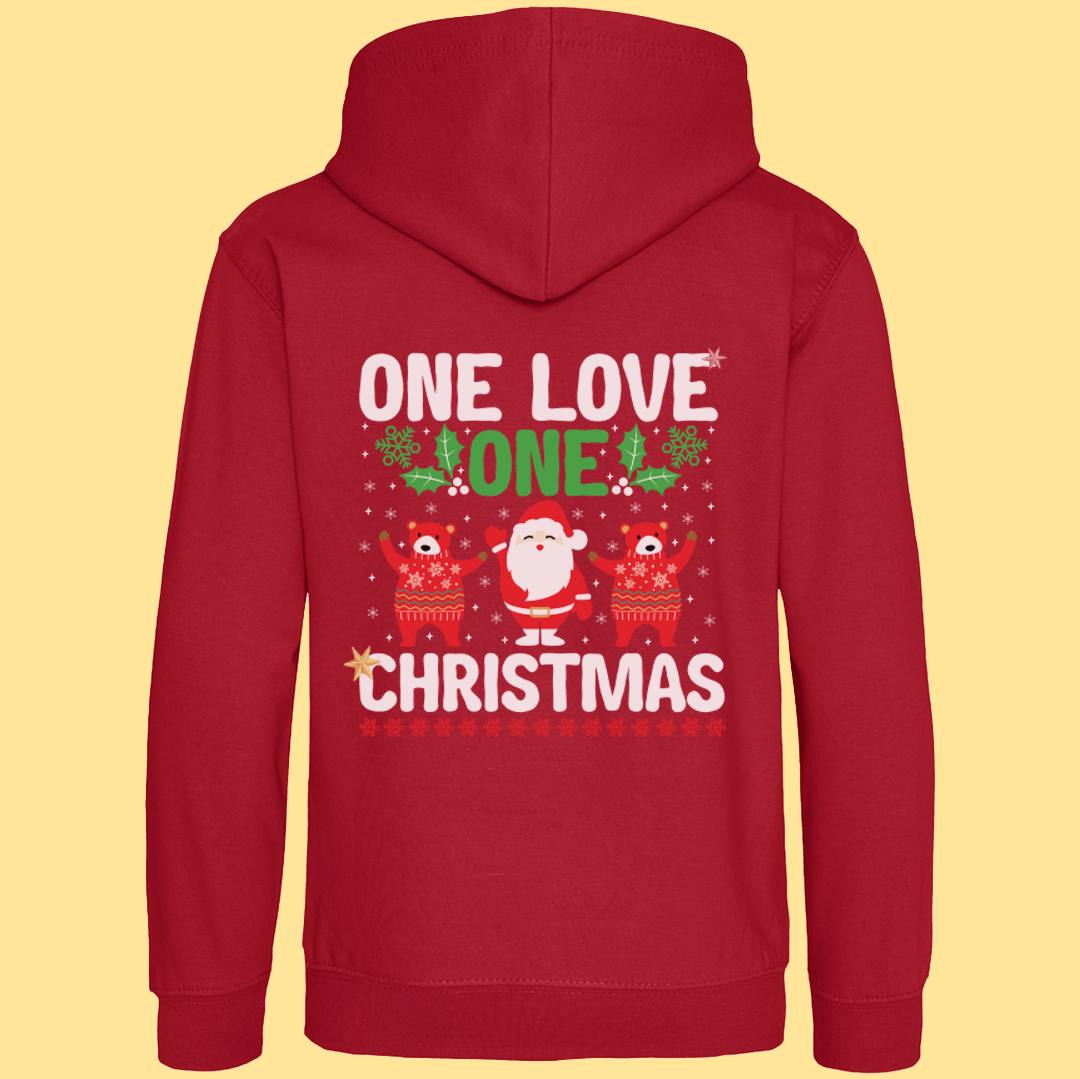 ONE LOVE ONE CHRISTMAS KIDS COLOURED HOODIES