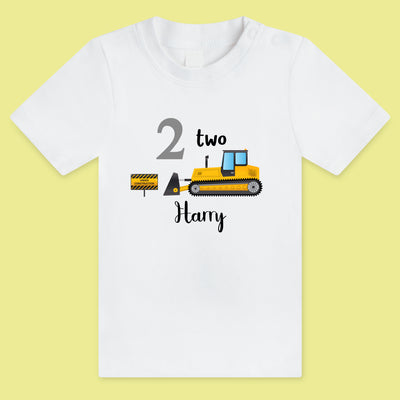 KID'S BIRTHDAY DIGIT T-SHIRT WITH VEHICLE STYLE 2