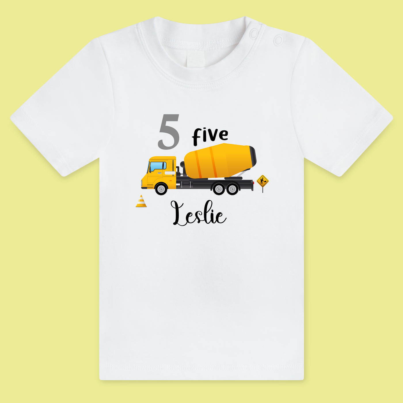 KID'S BIRTHDAY DIGIT T-SHIRT WITH VEHICLE STYLE 5