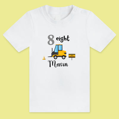 KID'S BIRTHDAY DIGIT T-SHIRT WITH VEHICLE STYLE 8