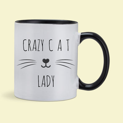 Crazy Cat Lady Black Mug