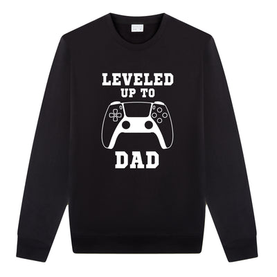 Leveled Up To Dad Black Sweatshirt