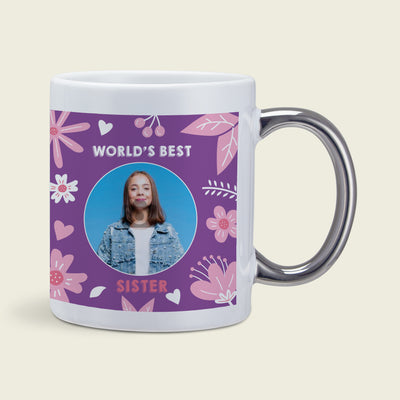 World Best Sister Silver Handle Mug