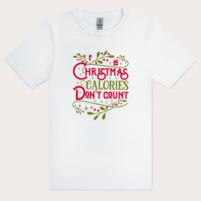 Christmas Calories Don't Count Adult Unisex T-Shirt White