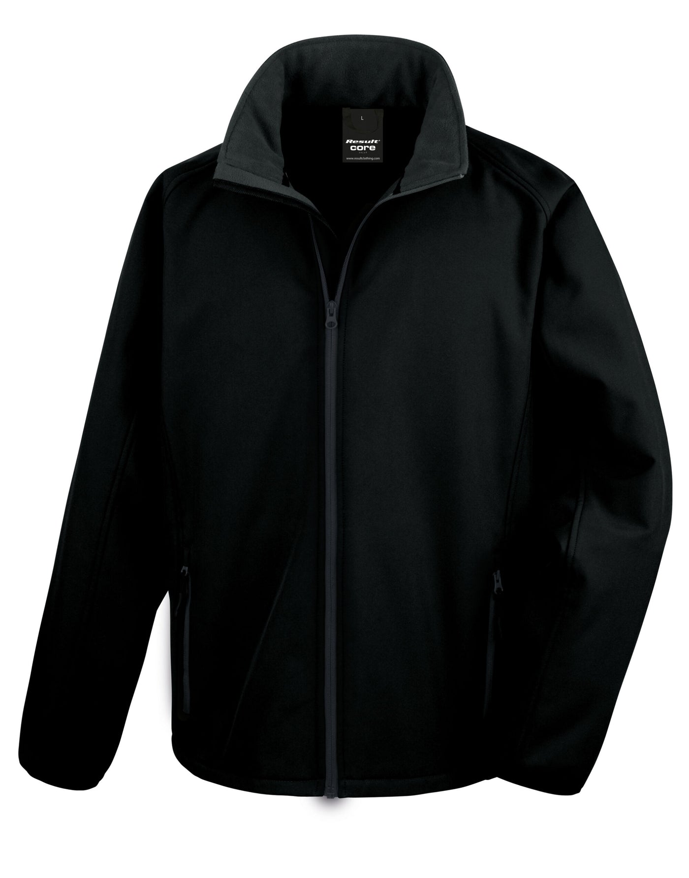 Men's Printable Soft Shell Jacket in Black