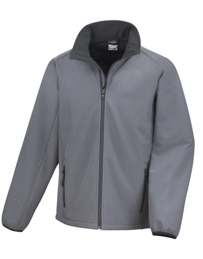 Men's Printable Soft Shell Jacket in Charcoal Grey