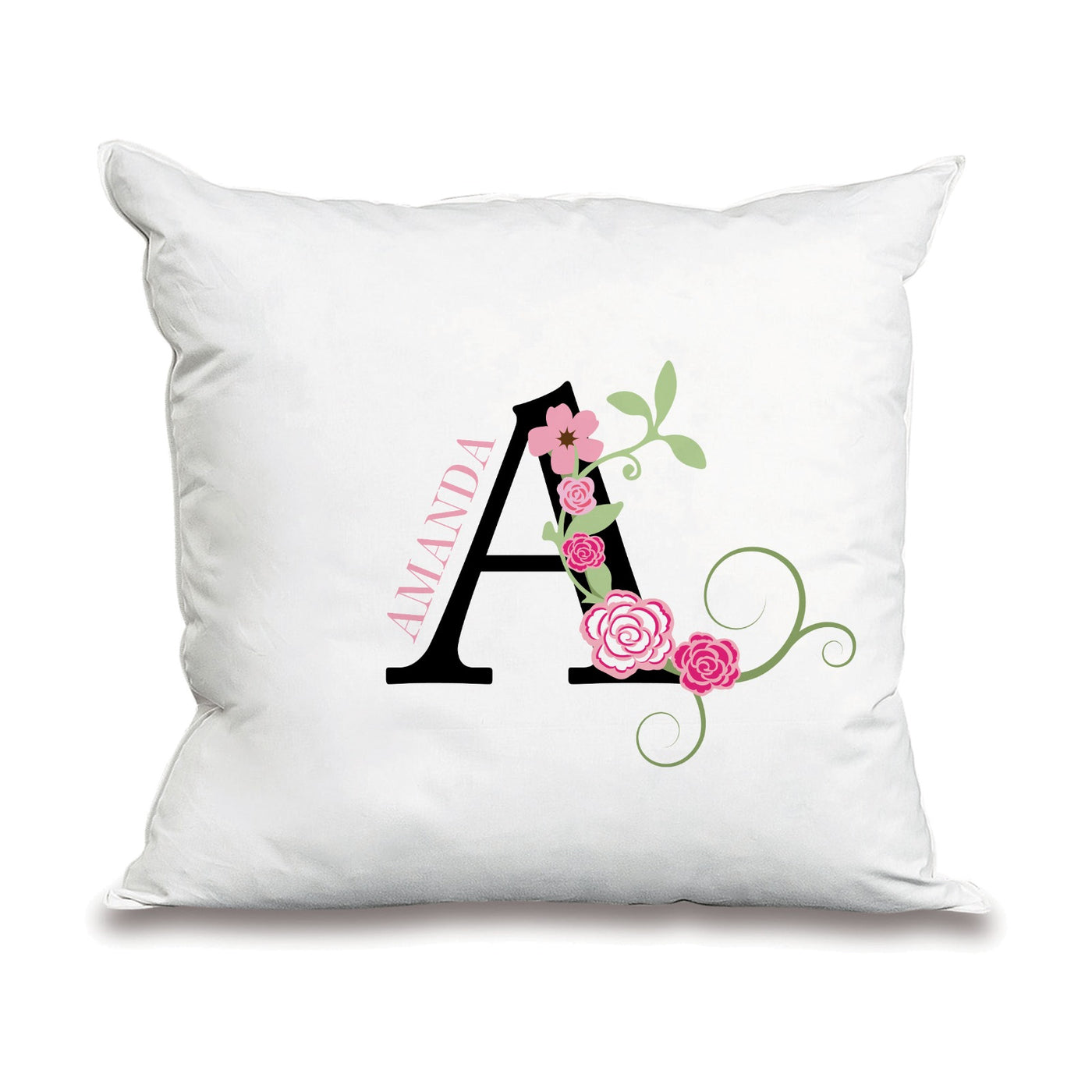 NAME & INITIAL FLORAL FLOWER CUSHION