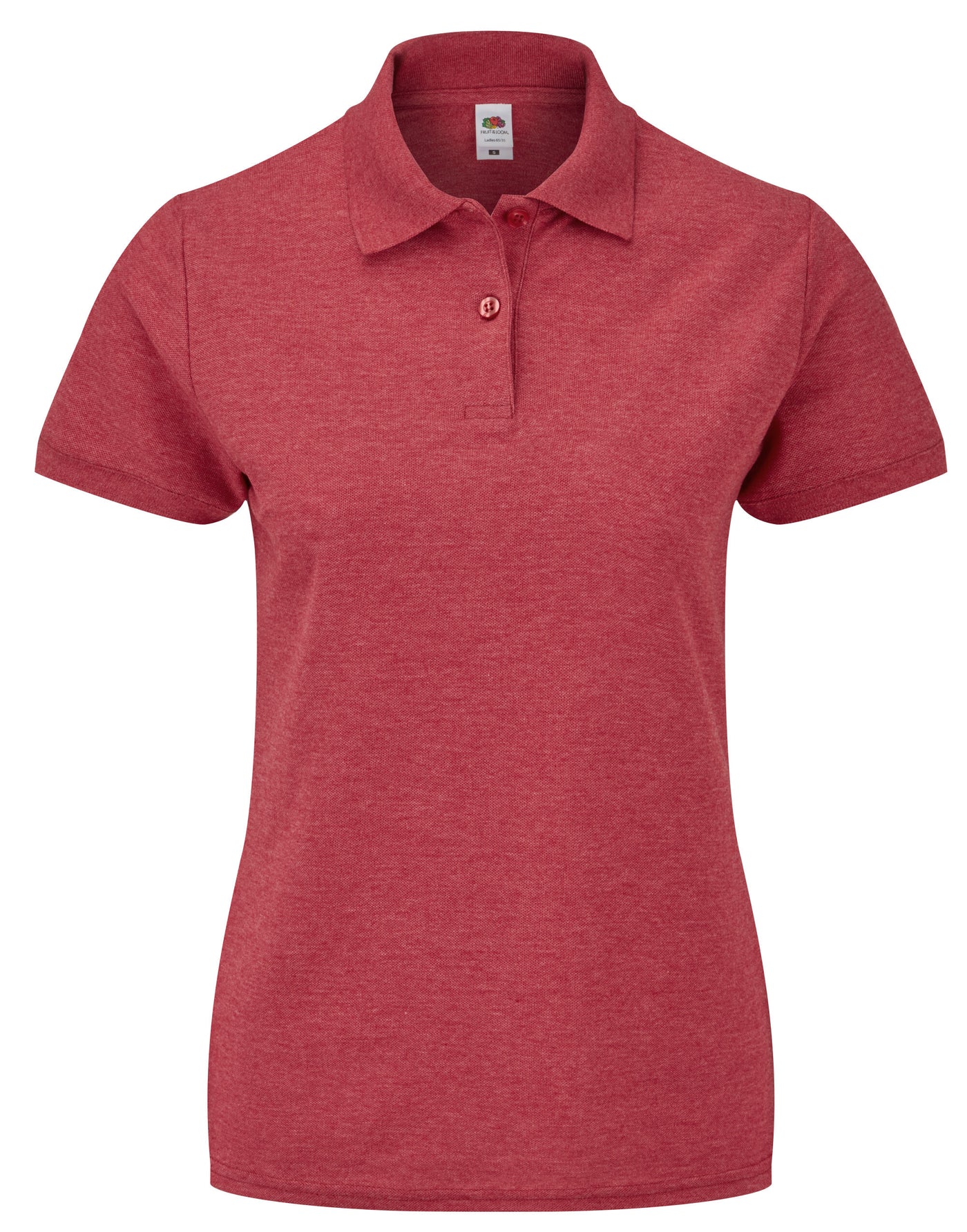 Ladies Fit Polo Shirt In Heather Red
