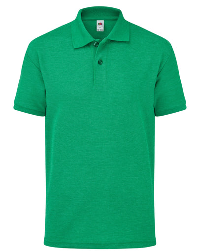Kids Polo Shirt In Heather Green