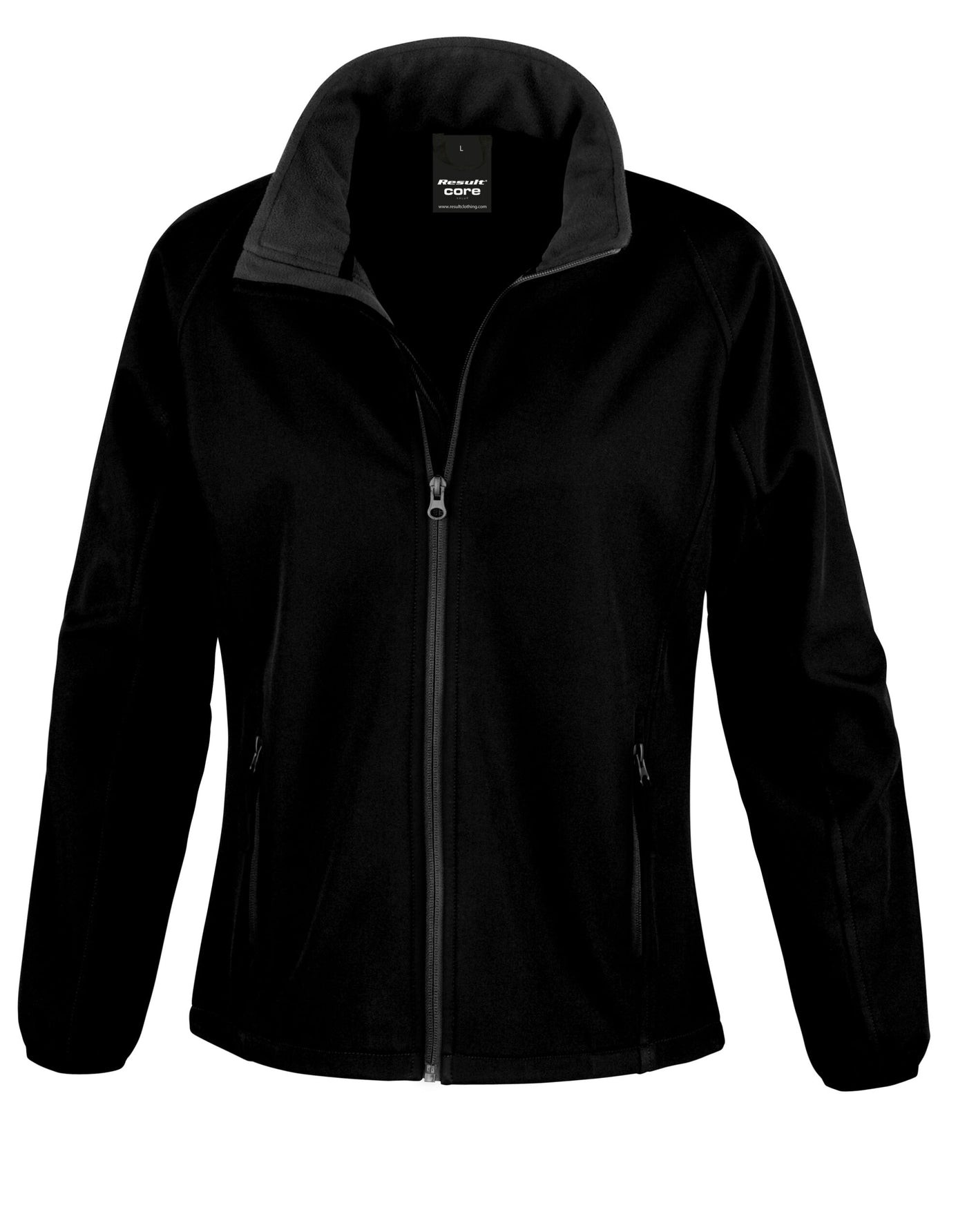 Ladies Printable Soft Shell Jacket In Black