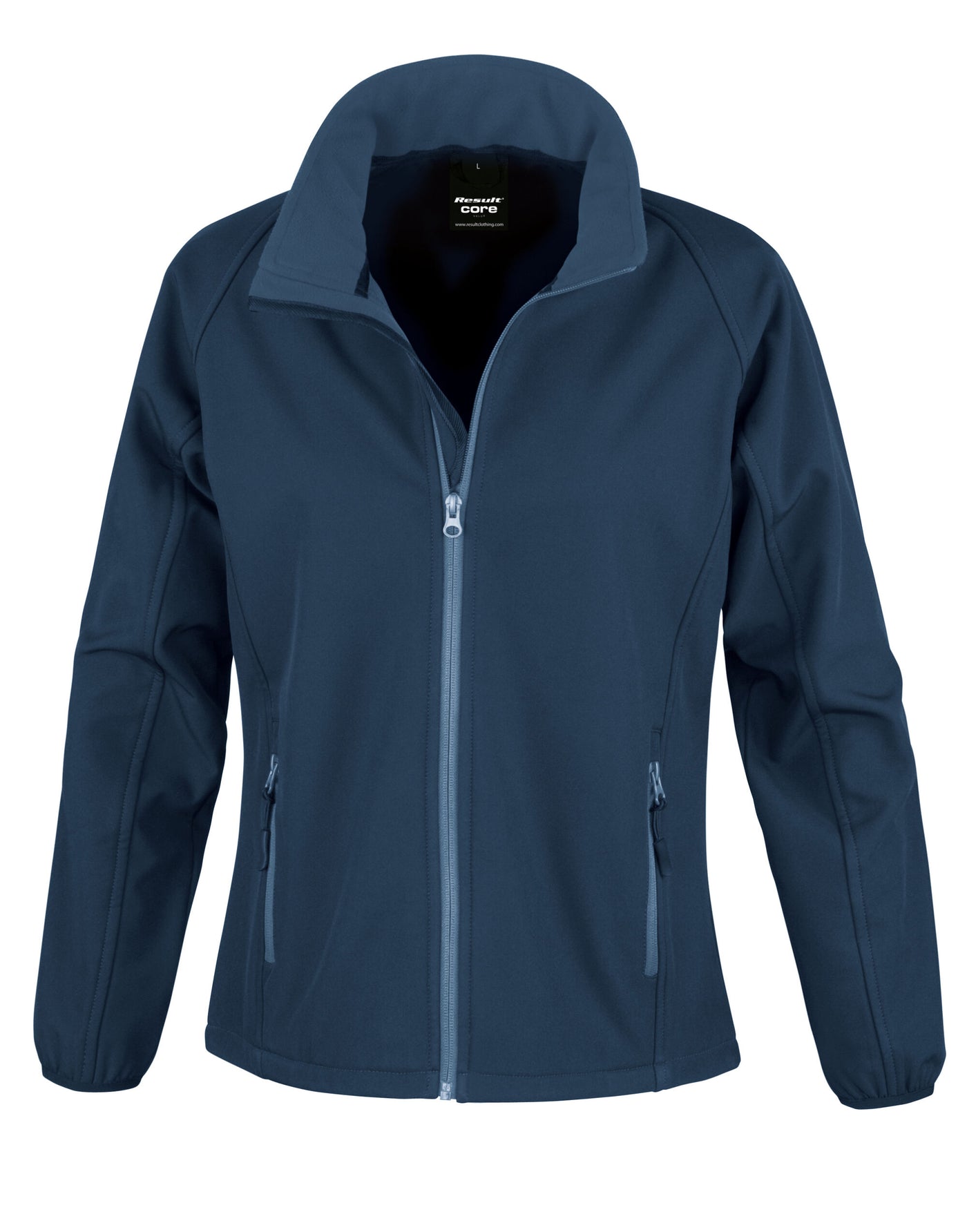 Ladies Printable Soft Shell Jacket In Navy