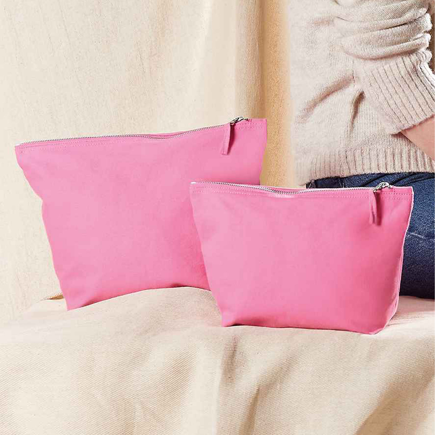 True Pink Canvas Accessory Bag