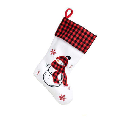 Tartan Snowman Christmas Stocking Gift