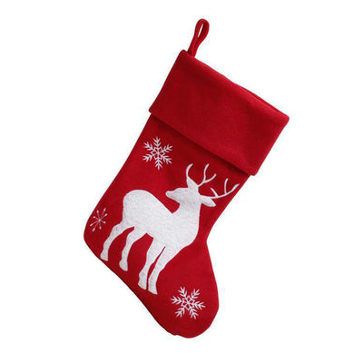 Red White Reindeer Christmas Stocking Gift
