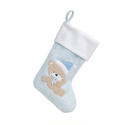 Baby Blue Teddy Christmas Stocking Gift