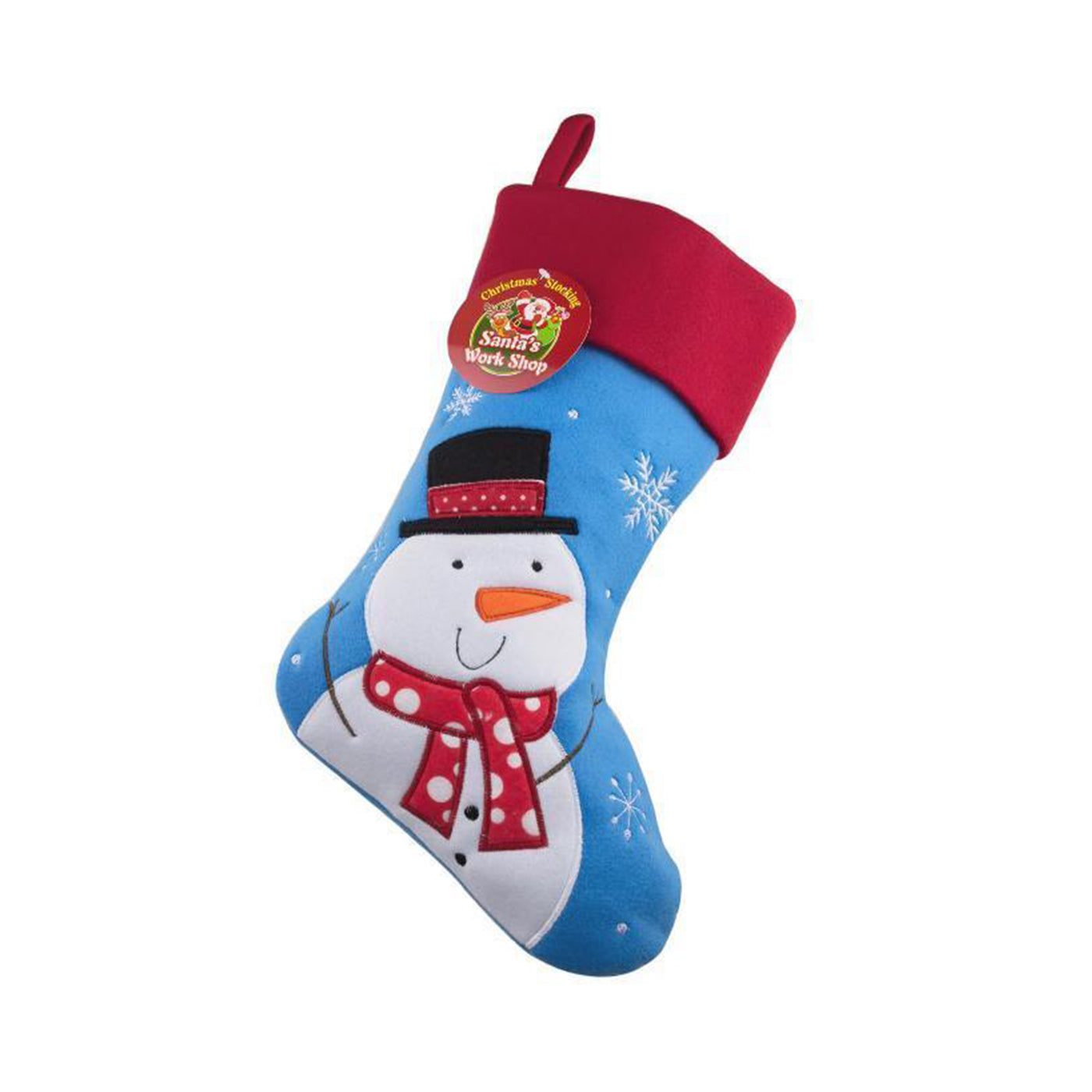 Red Blue Snowman Christmas Stocking Gift