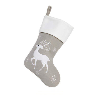 Grey Reindeer Christmas Stocking Gift