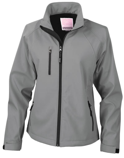Ladies Soft Shell Jacket in Silver Grey